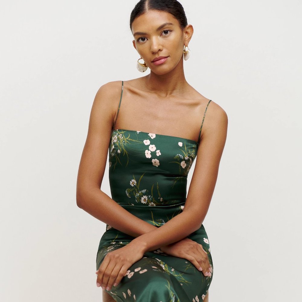 Reformation Frankie Silk Dress in Benua